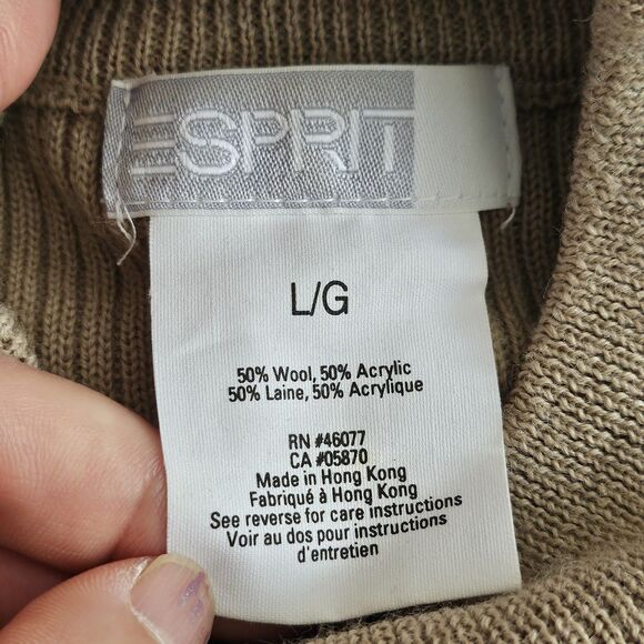 Vintage Women’s ESPRIT L/G Wool Blend Short Sleeve Turtleneck Sweater L EUC - Picture 4 of 6